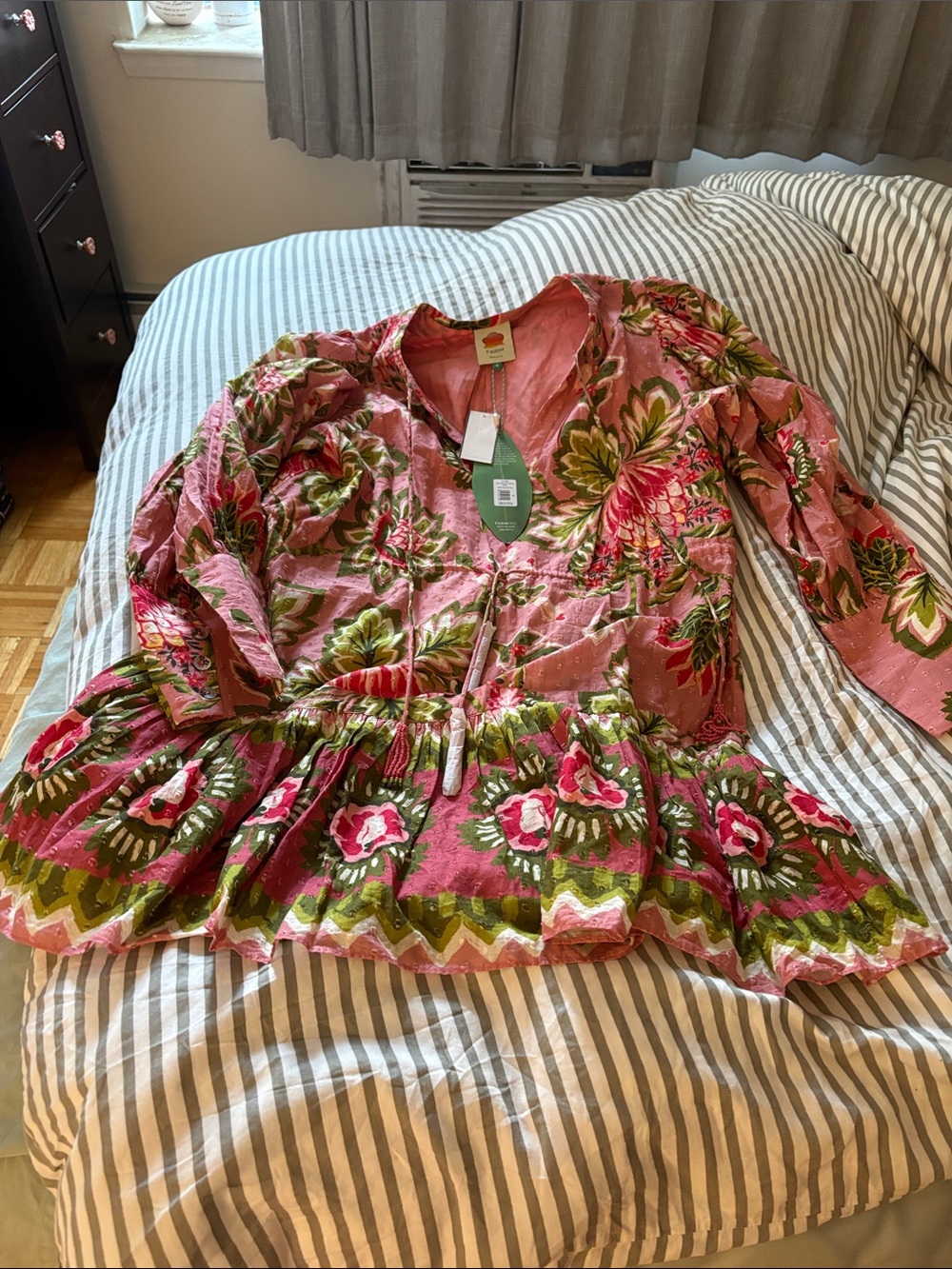 FARM Rio Pink Floral Midi Dress